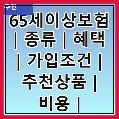 65세이상보험 | 종류 | 혜택 | 가입조건 | 추천상품 | 비용 | 주의사항 | 비교방법