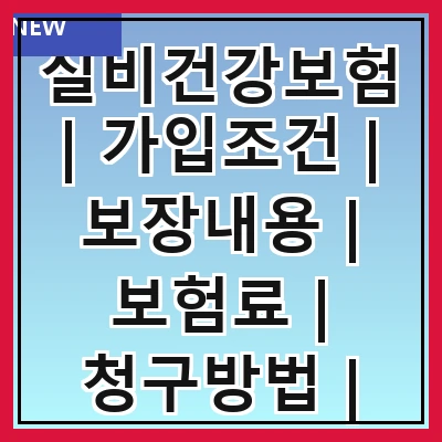 실비건강보험 | 가입조건 | 보장내용 | 보험료 | 청구방법 | 필요성 | 추천상품 | 주의사항