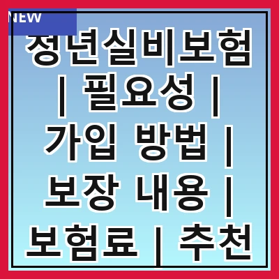 청년실비보험 | 필요성 | 가입 방법 | 보장 내용 | 보험료 | 추천 상품 | 주의사항 | 비교 분석